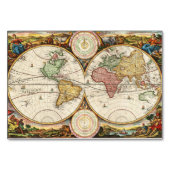 アンティークワールドマップツー半球レアヴィンテージアート テーブルナンバー (裏面)