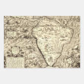 アンティークワールドマップノースおよび南米 ラッピングペーパーシート (正面3)