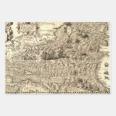 アンティークワールドマップノースおよび南米 ラッピングペーパーシート (正面2)