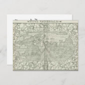 アンティークワールドマップバイセバスチャンミュンスターサーカ1560 招待状 (正面/裏面)