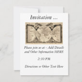 アンティークワールドマップバイフィリップエッケブレヒト- 1630 招待状 (裏面)