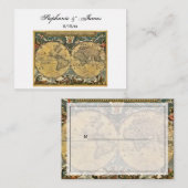 アンティークワールドマップホワイト#2座席表 プレイスカード (正面/裏面)