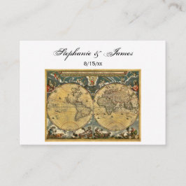 アンティークワールドマップホワイト#2座席表 プレイスカード