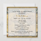 アンティークワールドマップホワイトBG SQブライダルシャワー 招待状 (裏面)