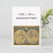 アンティークワールドマップホワイトBG V婚約 招待状 (スタンド正面)