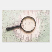 アンティークワールドマップラッピング紙シート ラッピングペーパーシート (正面)