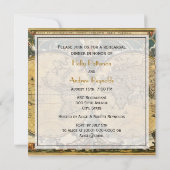 アンティークワールドマップ動揺して、BG SQリハーサルDin 招待状 (裏面)