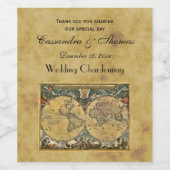 アンティークワールドマップ動揺してBGワインラベル ワインラベル (シングルラベル)