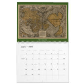 アンティークワールドマップ カレンダー (3月 2026)