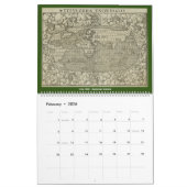 アンティークワールドマップ カレンダー (2月 2026)