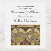 アンティークワールドマップ#2, DIYホワイトBGワインラベル ワインラベル (シングルラベル)