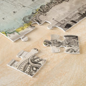 アンティークワールドマップ(John Colton著、1854年頃) ジグソーパズル (側面)