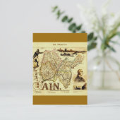 アンティークヴィルレミン19世紀フランスの地図アイン ポストカード (スタンド正面)