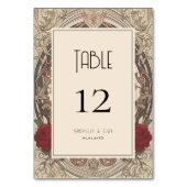 アンティークヴィンテージアールヌーボーバラ結婚フローラ テーブルナンバー (裏面)