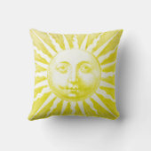 アンティークヴィンテージイエローサン顔 クッション (裏面)