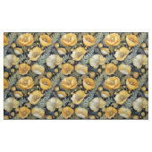 アンティークヴィンテージイエローポピー織物 ファブリック (ヤード)