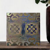 アンティークヴィンテージエレガント銅及びブルーモザイク タイル