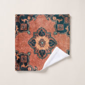 アンティークヴィンテージオリエンタルテラコッタペルシャカーペット バスタオルセット (ウォッシュタオル)