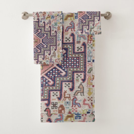 アンティークヴィンテージオリエンタルトルコキリムラグ バスタオルセット (インサイチュ)