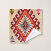 アンティークヴィンテージオリエンタルレッドベージュキリムトルコ バスタオルセット (ウォッシュタオル)