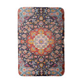 アンティークヴィンテージオリエンタル金ゴールドレッドペルシアラグ バスマット (正面縦)