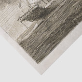 アンティークヴィンテージオールドセーリングボートベージュ 薄葉紙 (詳細)