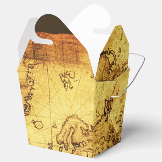 アンティークヴィンテージオールド金ゴールドワールドマップVII フェイバーボックス (オープン)