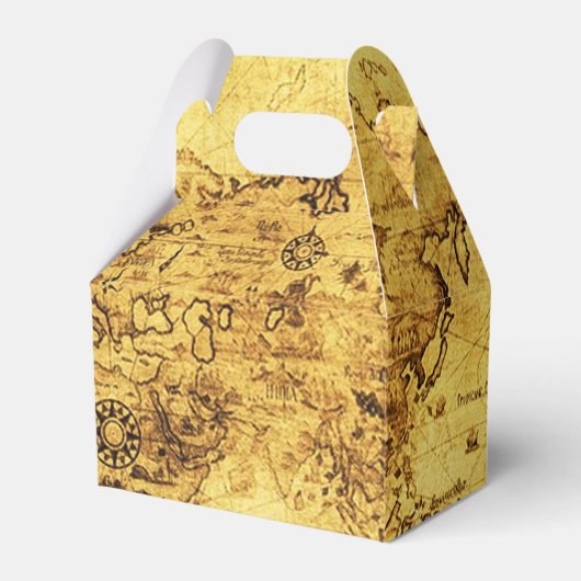 アンティークヴィンテージオールド金ゴールドワールドマップVII フェイバーボックス (正面サイド)