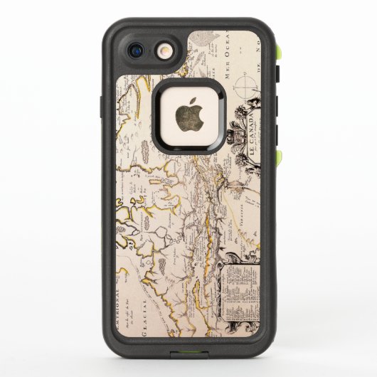 アンティークヴィンテージカナダの地図1655年頃 LifeProof iPhoneケース (裏面)