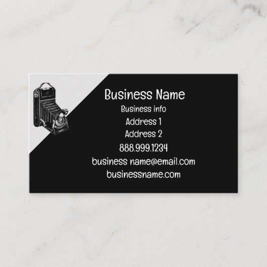 アンティークヴィンテージカメラの修復または保存 名刺 (正面)