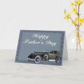 アンティークヴィンテージカーハッピーファーザーズデイカード カード (黄色い花)