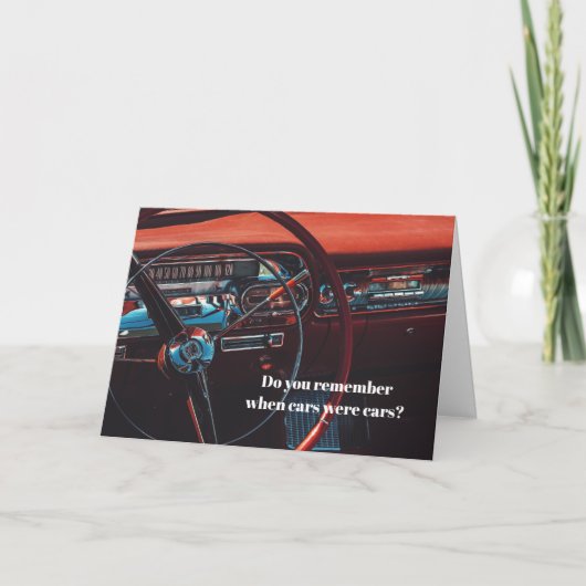 アンティークヴィンテージクラシック車ガイおもしろい誕生日カード カード (正面)