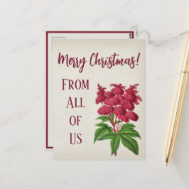 アンティークヴィンテージクリスマスレッドスピレアパルマタカード ポストカード