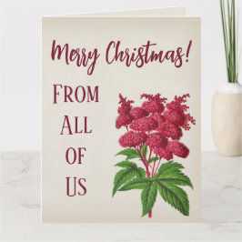 アンティークヴィンテージクリスマスレッドスピレアパルマタ カード