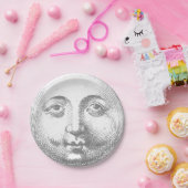 アンティークヴィンテージグレームーン顔 ペーパープレート (パーティー)