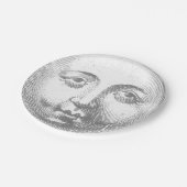 アンティークヴィンテージグレームーン顔 ペーパープレート (アングル)