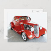 アンティークヴィンテージコレクタREDカー ポストカード (正面/裏面)