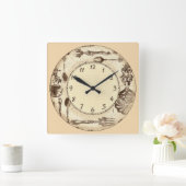 アンティークヴィンテージシルバーウェア スクエア壁時計 (ホーム)