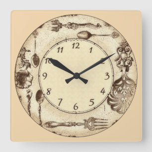 アンティークヴィンテージシルバーウェア スクエア壁時計
