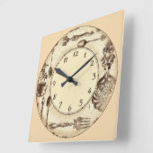 アンティークヴィンテージシルバーウェア スクエア壁時計 (傾斜)