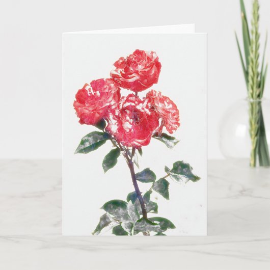 アンティークヴィンテージスタイルバラアートノートカード カード (正面)