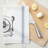 アンティークヴィンテージスタイルフランスの料理名前をカスタムする キッチンタオル (四つ折り)