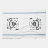 アンティークヴィンテージスタイルフランスの料理名前をカスタムする キッチンタオル (横)