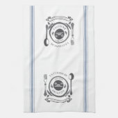 アンティークヴィンテージスタイルフランスの料理名前をカスタムする キッチンタオル (縦)