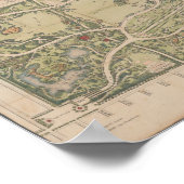 アンティークヴィンテージセントラルパーク1873の地図 ポスター (角)