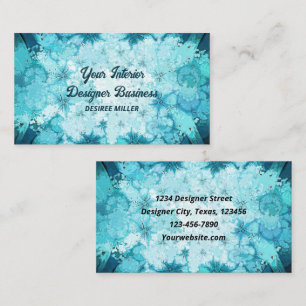 アンティークヴィンテージティール(緑がかった色)ブルーグリーンウォーター色のテクスチャ 名刺