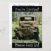 アンティークヴィンテージトラック退職パーティの招待状 招待状 (正面/裏面)