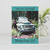 アンティークヴィンテージトラック退職パーティの招待状 招待状 (スタンド正面)