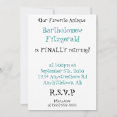 アンティークヴィンテージトラック退職パーティの招待状 招待状 (裏面)