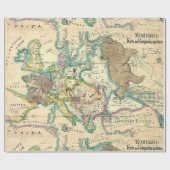 アンティークヴィンテージドイツヨーロッパ地図 ラッピングペーパー (フラット)